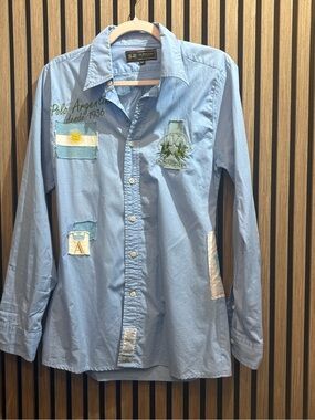 Polo Argentina Light Blue Embroidered Button-Down Shirt